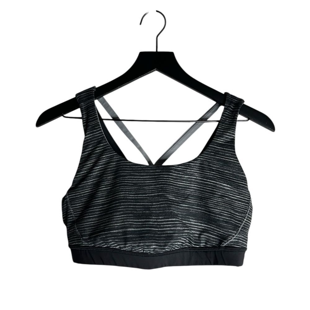 Lululemon Energy Bra Exhale in Blurry Belle Battleship Black Size 12
